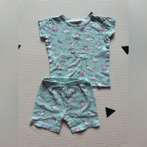 Carters|FREE w any Kids purchase,Pajamas with Sea Creature Print & narwhal•••2T